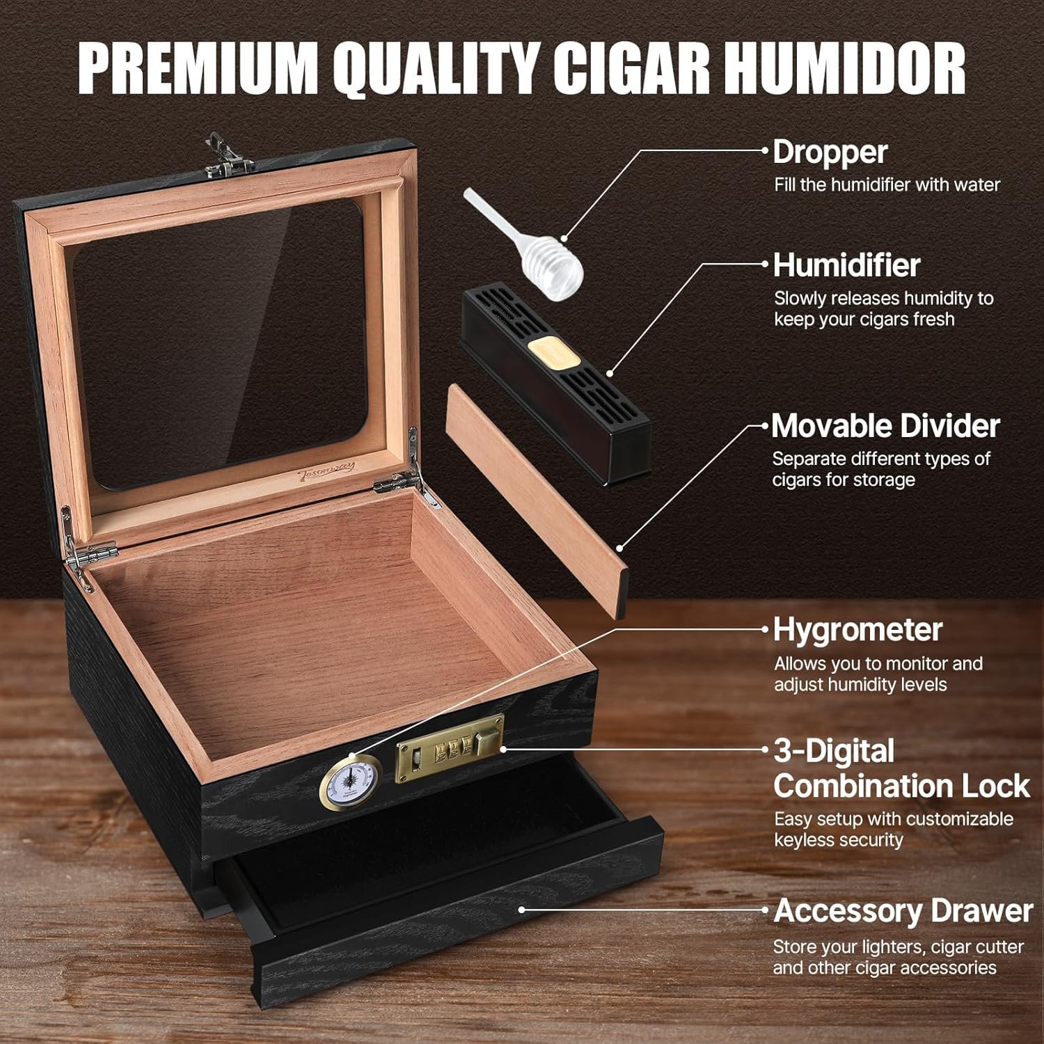 Tesonway 4-in-1 Humidor Accessory - Image 5