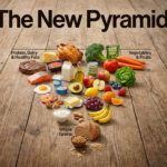 Bathrobe Patriot mascot explaining the new MAHA food guidelines for healthy eating