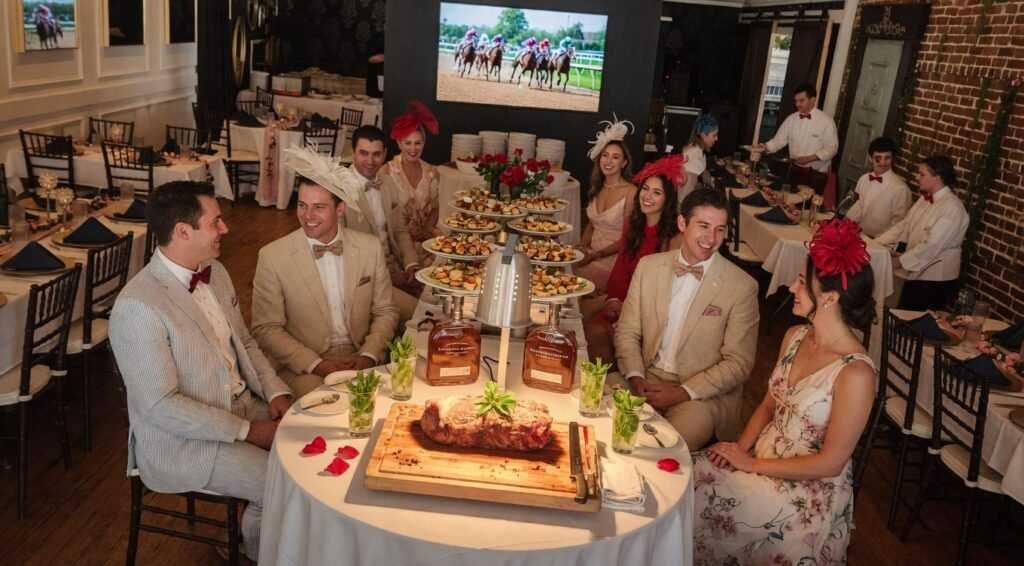 Elegant interior of Currents Restaurant during Kentucky Derby watch party in Tarpon Springs