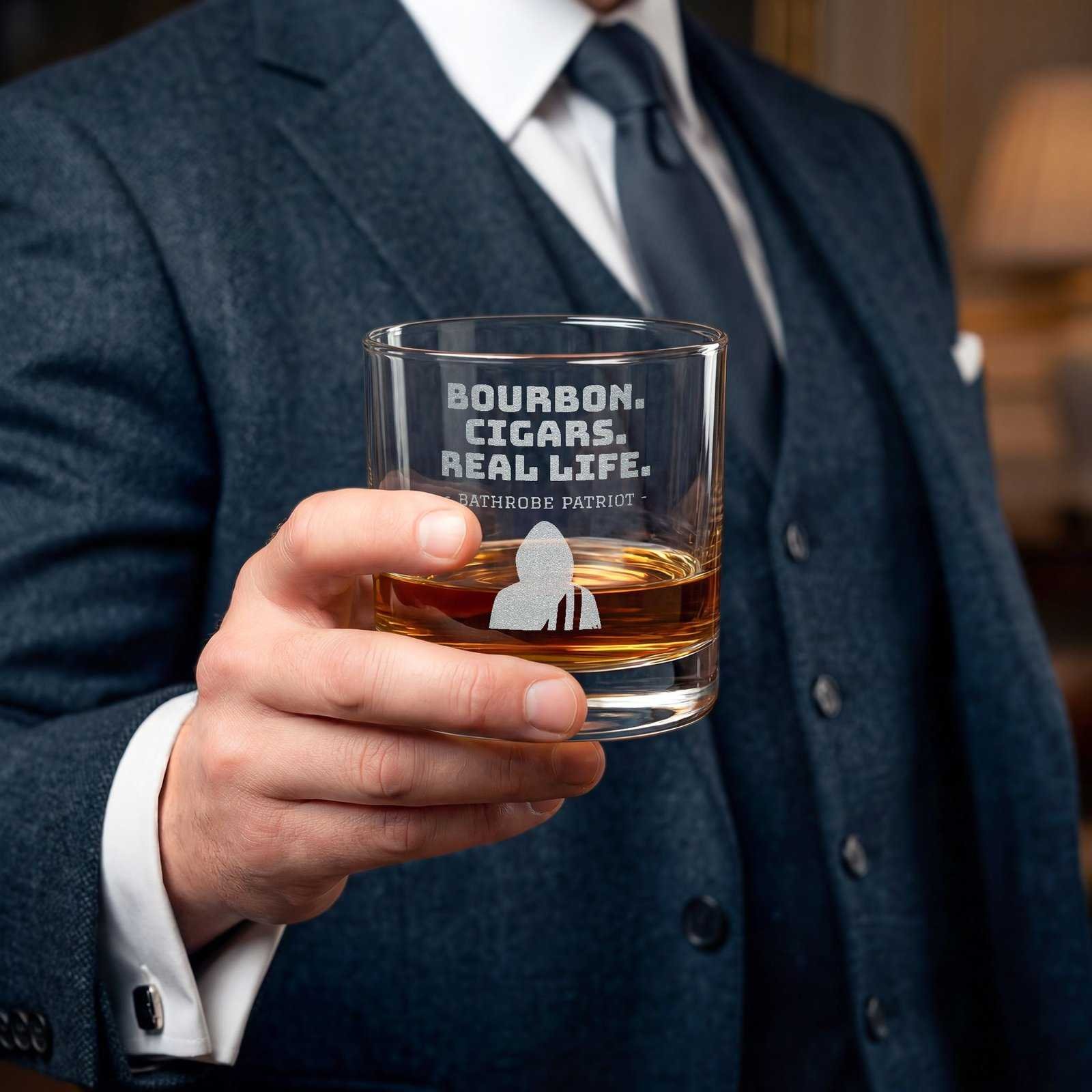 Bourbon. Cigars. Real Life. Whiskey Glass - Image 7
