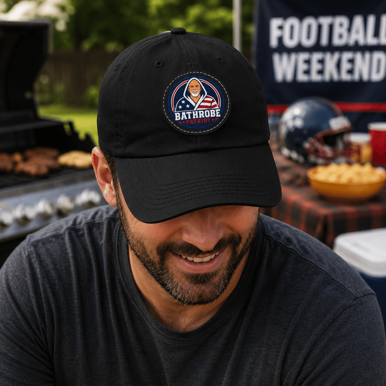 Bathrobe Patriot Leather Patch Hat - Image 2