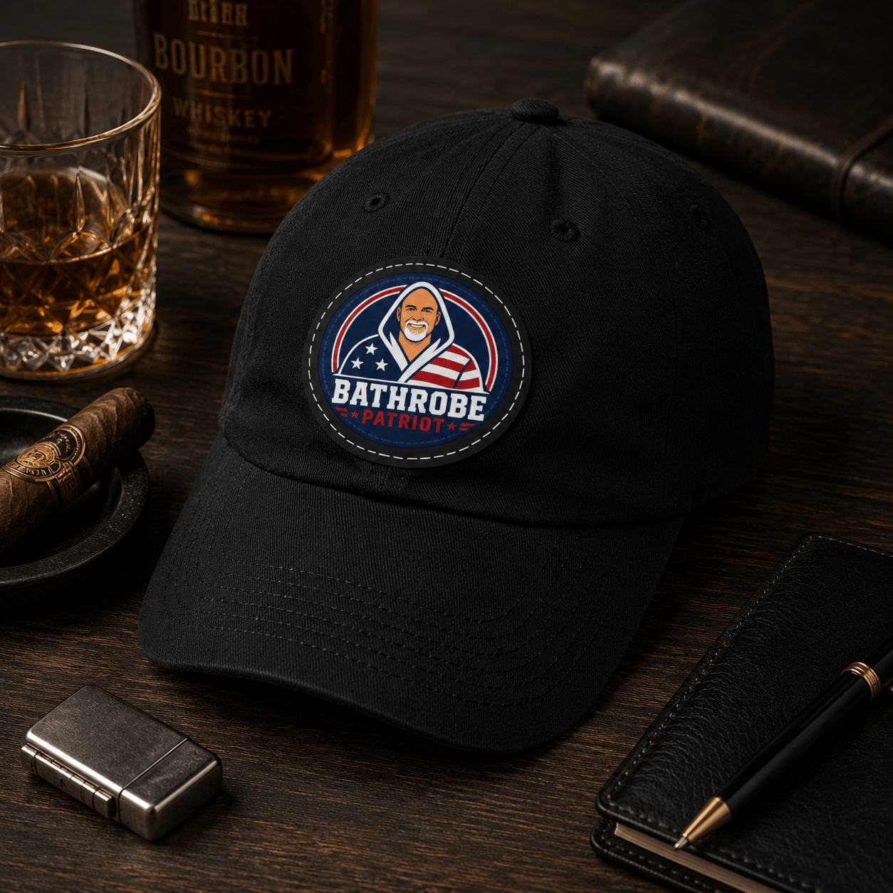 Bathrobe Patriot Leather Patch Hat - Image 3
