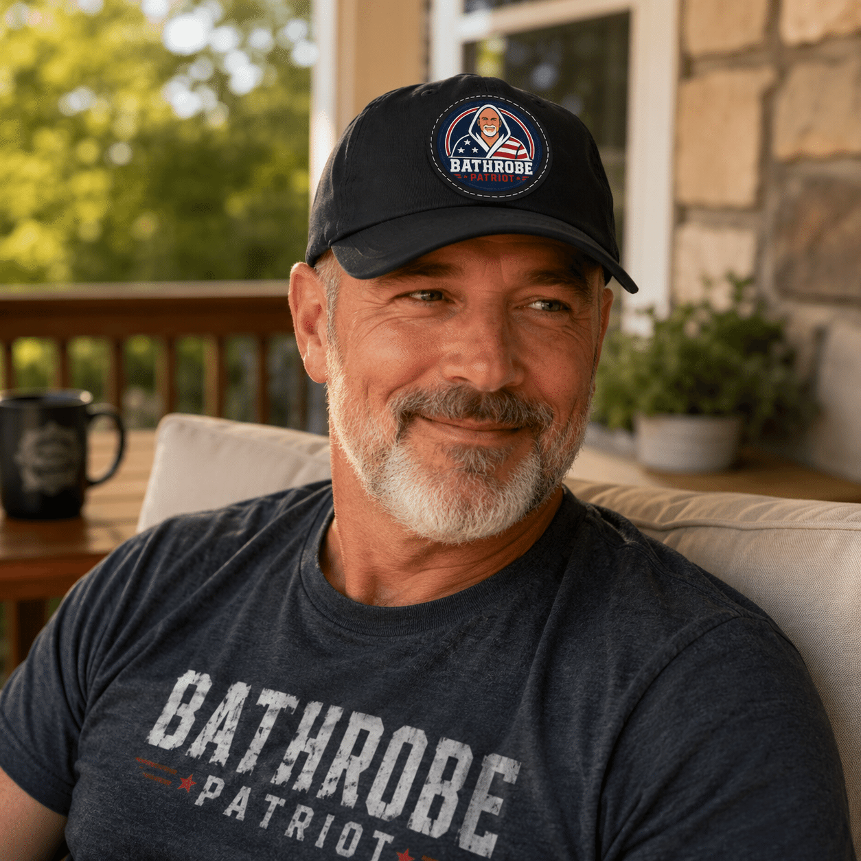 Bathrobe Patriot Leather Patch Hat - Image 5