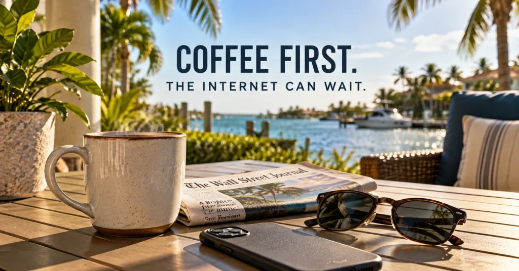 Saturday morning coffee routine for men